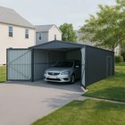 13  X 20  Heavy Duty Metal Storage Shed Steel W  Double Front   Side Doors