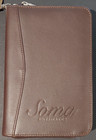 New Bellino Genuine Brown Leather Zippered 6-ring Address Book  soma Intimates 
