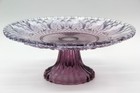Anthropologie Amethyst Purple Glass Cake Stand Pedestal Serving Plate Retired