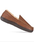Haggar Men s Memory Foam Slippers Brown Faux Shearling Indoor Outdoor Size 8-9