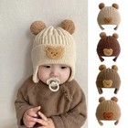 Baby Winter Hat Bear Ears Knitted Warm Thick Beanie Toddler Boys Girls 6m-3y