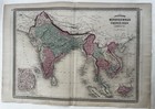 India Hindoostan Siam Se Asia Burma Anam 1870 Johnson Large Hand Colored Map