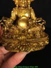 4 1  Old Tibet Pure Copper Yellow Jambhala Wealth God Buddha Mouse Rat Statue