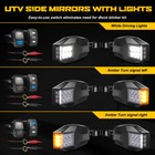 For Kawasaki Teryx 800 krx 1000 Utv Rear View Side Mirrors Turn Lights  wire Kit