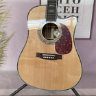 Solid Spruce Top Cutaway D45 Acoustic Electric Guitar Inlay Real Abalone Shells