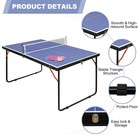 Double Fish 4ft Foldable Ping Pong Table Set W 2 Paddles 3 Balls Indoor Outdoor
