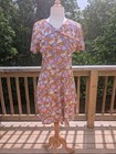 1960s Vintage Floral Dress Groovy Layered Neckline Mod 