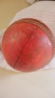 Vintage Cricket Ball Red Leather Stitched Collectible Sports Memorabilia