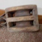 Lot 2 Vintage Wood 3  Pulley Block Tackle Single   Double - Primitive Rustic