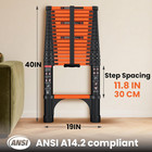 Telescoping Ladder  16 5 Ft Pro  330 Lbs Capacity  Orange   Ansi Certified  11 8