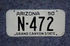 1950 Navajo County Arizona License Plate
