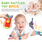 Baby Rattle Socks Set  Hand And Foot Finder Rattles Toys For Babies 0-6 Months  