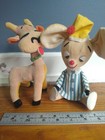 Vintage Dakin Dream Pets Set Of 2 Cow Mouse 1962 Plush Stuffed Animal