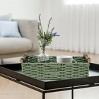 Round Paper Rope Storage Basket Wicker Baskets For Organizing With Handle Decora