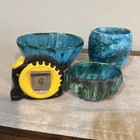  3  Mcm Ettore  ted  Degrazia 1951 1952 Turquoise Ceramic Pottery Bowls Tucson
