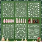6 Sheets Christmas Nail Art Stickers  Christmas 3d Self-adhesive Nail Art Dec   