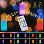 Led Color Changing Candle With Remote Timer 6    Electric Multi Colored Flameless