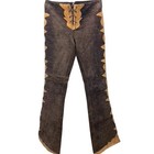Vintage Y2k Bebe Low Rise Suede Lace Up Pants Womens  4   28x31  Flare Western