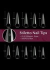 500pcs Stiletto Nail Tips  Extra Long Nails Nail Tips 10 Sizes Half Cover Clear