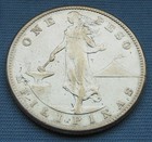 1907-s Philippines 1 Peso Silver Coin - Cleaned  one Peso Filipinas 