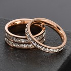 Stainless Steel Men Women Wedding Ring Couple Cubic Zirconia Band Ring Size 5-10