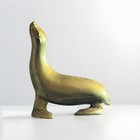 Brass Mid Century Modern Seal Figurine 10    Tall 9    Long