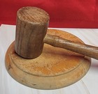 Vintage Gavel Judges Hammer For Auctions Wooden Mallet 9  W  Sound Board 