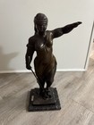 Lady Justice Large Solid Bronze Sculpture 23  Tall 19th Century Rare