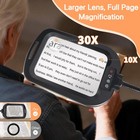 10x 30x Rectangle Magnifying Glass With Light And Floor Stand  Flexible Metal   