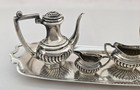Antique Sterling Miniature Tea Set Tray English Hallmarked Dollhouse Tea Service