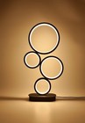 4 Circles Rings Dimmable Led Table Desk Night Stand Lamp 3 Color Modes New