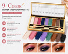 Glitter Eyeshadow Palette 9 Colors With Makeup Brush Set Cosmetic Kit