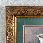 Vintage Solid Oak Carved Picture Frame 8 X 10    Matted To 5x7    W Print By B Mock