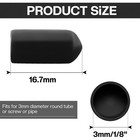 Suiwotin Round Rubber End Caps  Black  3mm 1 8 Inch  1 8 Inch  3mm   Black