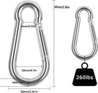 60pcs Stainless Steel Carabiner Clip Spring-snap Hook 1 4 In  M6 X 2 3 8 Inch Sm