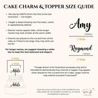 Personalised Acrylic Wedding Cake Charm 2 Custom Initials Letter Couple Topper