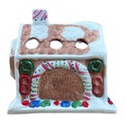 Gingerbread House Porcelain Candy Cane Holder Christmas Decor Hand Painted