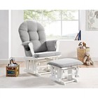 Windsor Glider Ottoman Nursery Chair Smooth Gliding Storage Pockets Comfort Gray