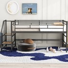 Twin Size Low Loft Bed For Kids metal Loft Bed Frame With Stair For Boys Girl   