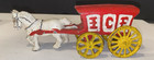 Lot Of 2 Vintage Cast Iron Horse Drawn Ice Wagons - Hubley Style Antique Toys