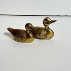 Vintage Solid Brass Duck 4    Figurine Paperweight 4 Oz  Patitos Set Of 2