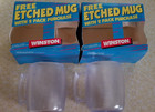 Winston  Etched Frosted Drink Mug  Lot Of 2  Original Boxes