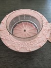 Vintage Pink Plastic Carousel Sewing Caddy  Spool Thread Holder Lazy Susan