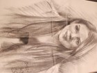 Charcoal Portrait Drawing Of Young Woman  16x13