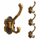 Vintage Heavy Duty Antique Brass Coat Hooks - Wall Mounted  Rust Resistant  Easy