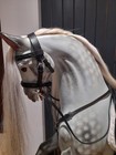 Small Stitched Bridle For Rocking Horse Black Leather Nickel Fittings