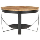 Vidaxl Coffee Table Brown  Black Rough Mango Wood  Iron Medium Durable