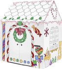 Kids Diy Playhouse Fun Coloring Gingerbread Cardboard Play Tent