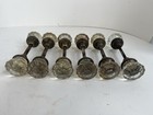 Lot Of 6 Antique Glass Door Knob Sets Ornate Escutcheon Plates Mortise Locks
