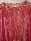 Indian Wedding Cape Red Glitter Tulle Lace Gold Embroidery Long Bridal Xl To Xxl
